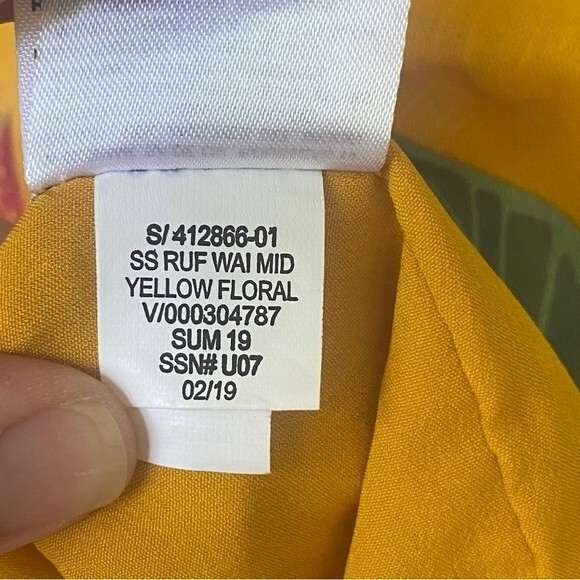 Old Navy Yellow Floral Midi Sundress - Size Medium - Ruffle Hem - Picture 10 of 10